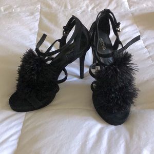 Michael Kors 9 strappy marabou heels